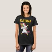 T-shirt Happy Unicorn - Nom de Katina (Devant entier)