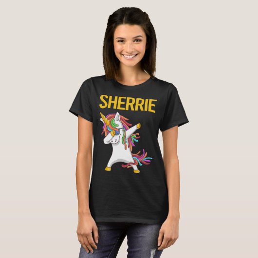 T-shirt Happy Unicorn - Nom Sherrie (Devant entier)