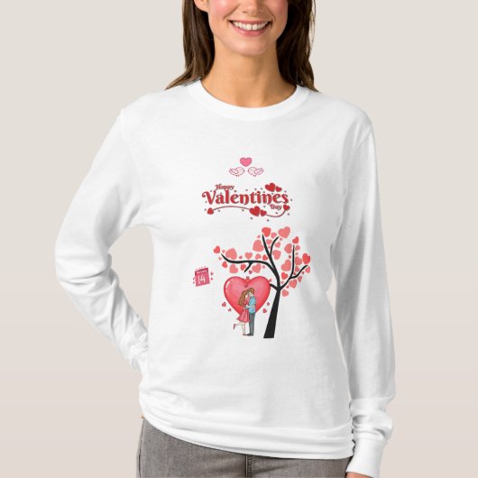 T-shirt Happy Valentine’s Day – Romantic Couple (Devant)