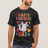 T-shirt Happy Valentines Day Chinchilla Heart Love Groovy (Devant)