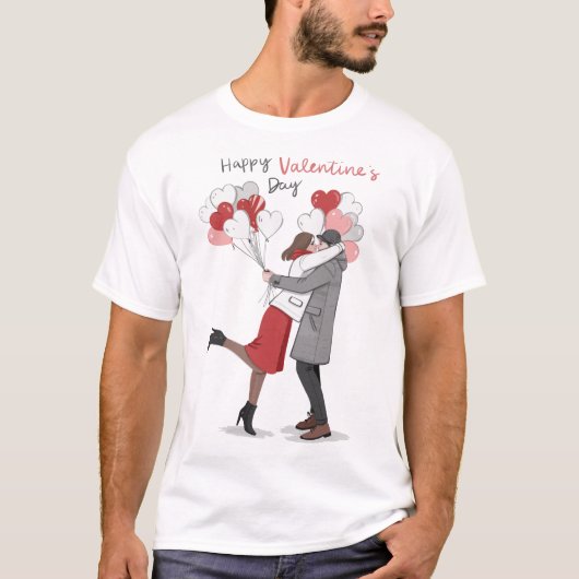 T-shirt Happy valentine's day design (Devant)