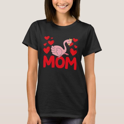 T-shirt Happy Valentine's Day Flamingo Mom Mothers Day Val (Devant)