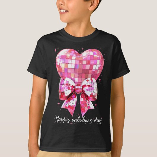 T-shirt Happy Valentine's Day Funny Coquette Disco Ball He (Devant)