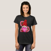 T-shirt Happy Valentine's Day Gnome with Leopard Sunflower (Devant entier)