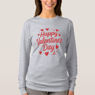 T-shirt Happy Valentine's Day Grey