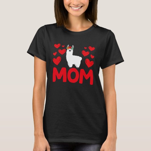 T-shirt Happy Valentine's Day Llama Mom Mothers Day Valent (Devant)