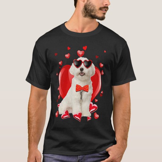 T-shirt Happy Valentines Day Maltese   Dog  V Day (Devant)