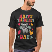 T-shirt Happy Valentines Day Raccoon Heart Love Groovy (Devant)