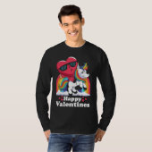 T-shirt Happy Valentines Heart Unicorn (Devant entier)