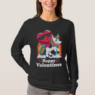 T-shirt Happy Valentines Heart Unicorn