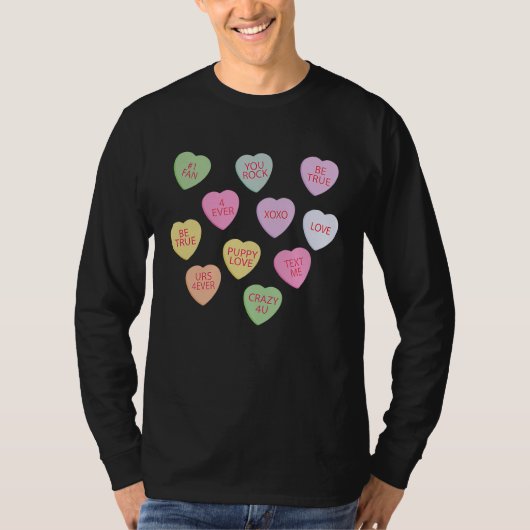 T-shirt Happy Valentineu2019s Day Candy Conversation Heart (Devant)
