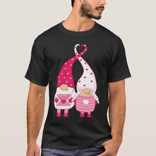 T-shirt Happy Valentineu2019s Day Two Gnomes in Love (Devant)