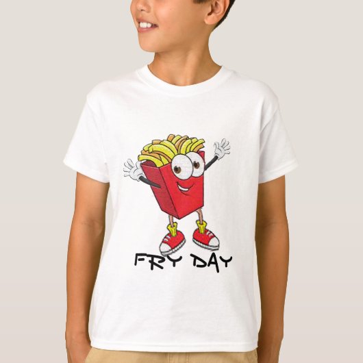 T-shirt Happy Vendredi Funny Tee - French Fries Humour Tsh (Devant)