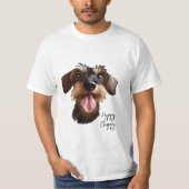 T-shirt Happy Wirehair Dachshund (Devant)