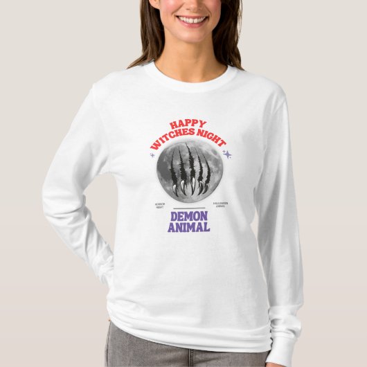 T-shirt happy witches night demon animal (Devant)