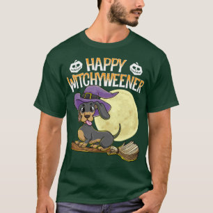 T-shirt Happy Witchyweener Halloween Dachshund Witch Wiene