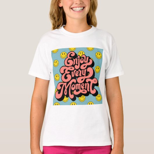 T-shirt Happycore Smiley Face - Profitez de chaque instant (Devant)