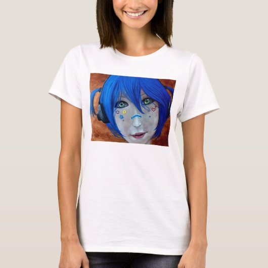 T-shirt Harajuku bleu (Devant)