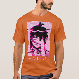 T-shirt Harajuku Eboy Tokyo Vapor Wave mignon Japon rose