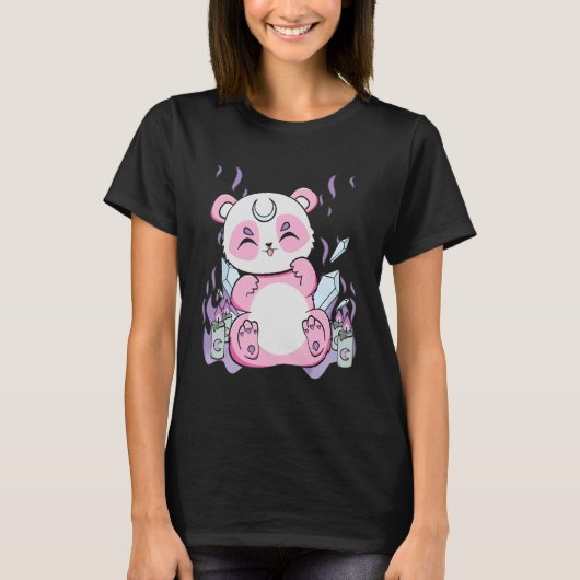 T-shirt Harajuku Panda Et Nu Goth Bear Pour L'Horreur Mign (Devant)