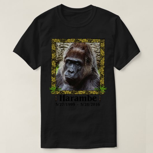 T-shirt Harambe Memorial We Love You Repose En Paix (Design devant)