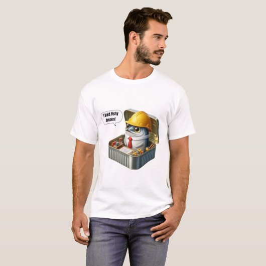 T-shirt  Hard Hat Sardine Engineer Tiny Workshop Art (Devant entier)
