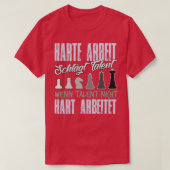 T-shirt Hard Work Beats Talent Chess Player 1  (Design devant)