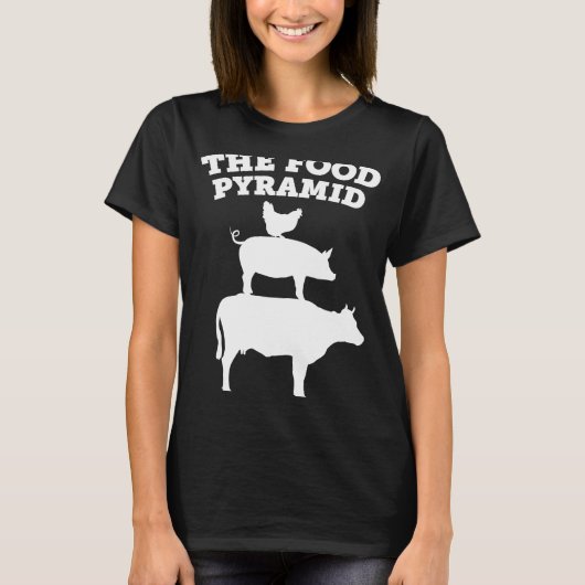 T-shirt Hardcore Carnivore Diète Alimentation Pyramide Via (Devant)