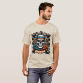 T-shirt Hardcore Gym Skull Bodybuilding Motivation Design (Devant entier)