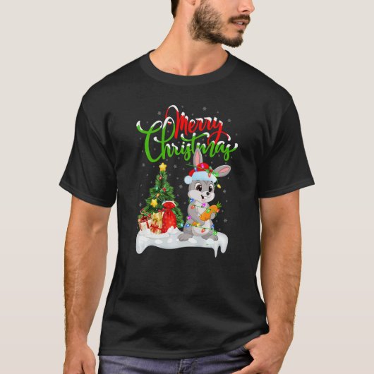 T-shirt Hare  Xmas Decorations Santa Hare Christmas (Devant)
