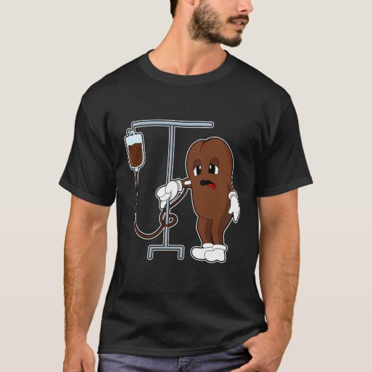 T-shirt Haricot de café avec pot de café (Devant)