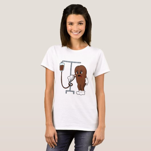 T-shirt Haricot de café avec pot de café (Devant entier)