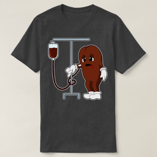 T-shirt Haricot de café avec pot de café (Design devant)