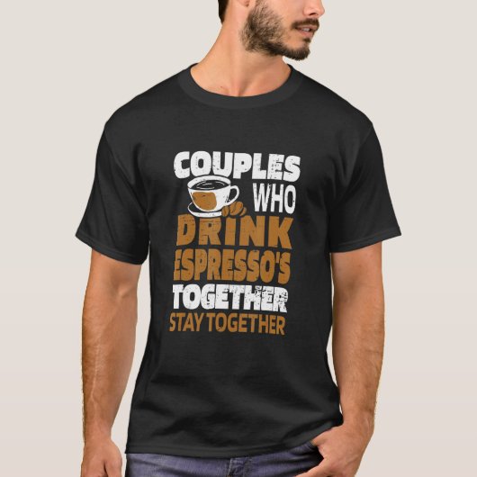 T-shirt Haricots Couple Barista Café Espresso (Devant)