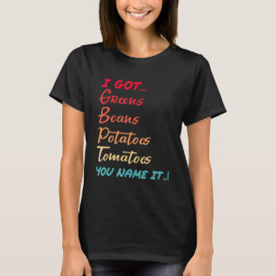 T-shirt Haricots rétro Verts Pommes de terre Tomates Aimer