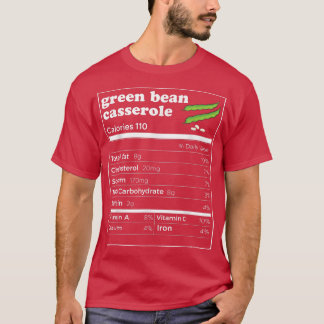T-shirt Haricots verts Casserole Nutrition Faits amusants 
