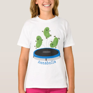 T-shirt Haricots verts mignons sur dessin animé trampoline