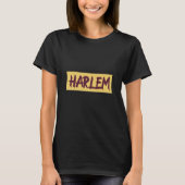 T-shirt Harlem Text Base Design sur Arrière - plan jaune (Devant)