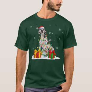 T-shirt Harlequin grand Danois Noël Arbre Lumières Xmas Pa