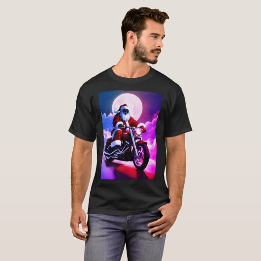 T-shirt "Harley Père Noël Ride : Festive Biker (Devant entier)
