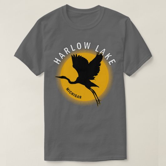 T-shirt Harlow Lake dans le Michigan Heron Sunrise (Design devant)