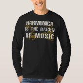 T-shirt Harmonic Sizzle : Harmonica - The Musical Bacon! B (Devant)