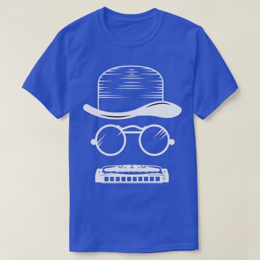 T-shirt Harmonica Casquette Music Instrument Blues (Design devant)
