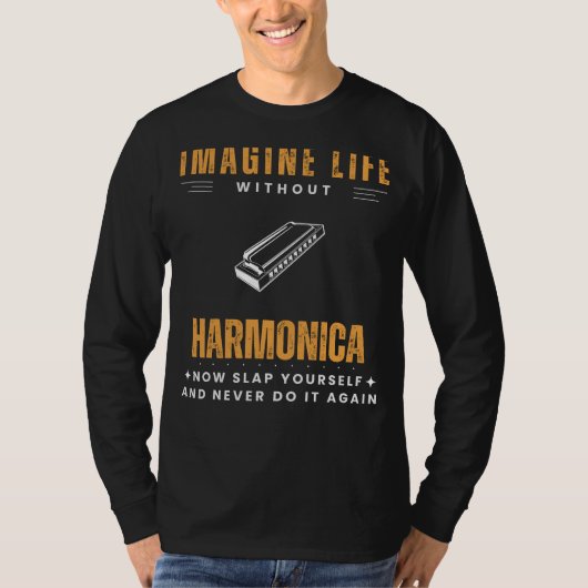 T-shirt Harmonica Folie : Frappez-Vous & Harmonisez avec (Devant)