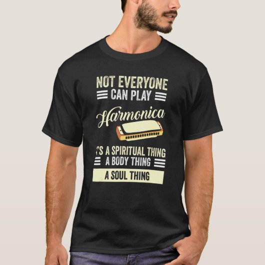 T-shirt Harmonica Instrument Harmonica Player (Devant)