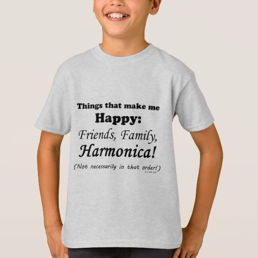 T-shirt Harmonica Me Rend Heureux (Devant)