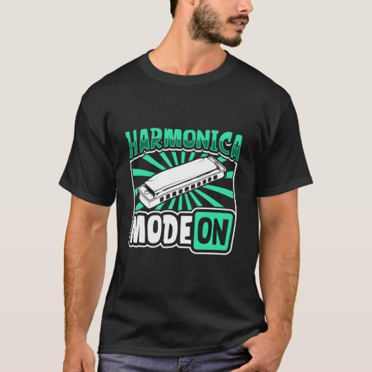 T-shirt Harmonica Mode On Harmonica Player (Devant)