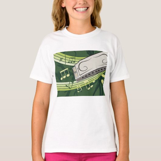 T-shirt Harmonica Music (Devant)