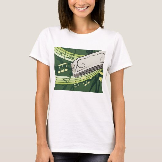 T-shirt Harmonica Music (Devant)