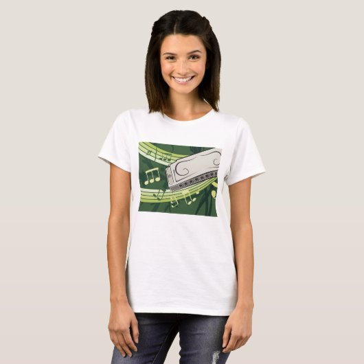 T-shirt Harmonica Music (Devant entier)